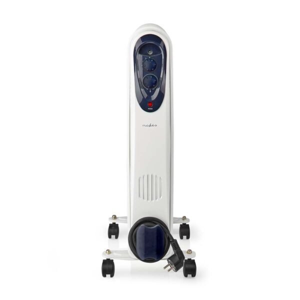 Nedis HTOI30WT9 Mobiele Olieradiator 800 / 1200 / 2000 W 9 Vinnen Instelbare Thermostaat 3 Warmte Standen Omvalpreventie Wit - Afbeelding 3