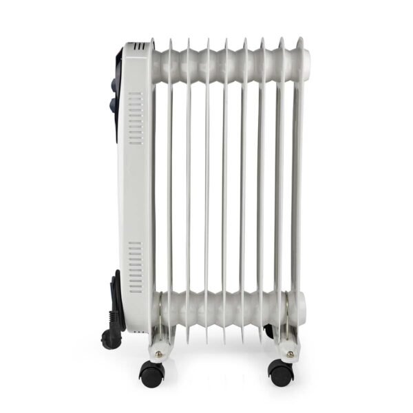 Nedis HTOI30WT9 Mobiele Olieradiator 800 / 1200 / 2000 W 9 Vinnen Instelbare Thermostaat 3 Warmte Standen Omvalpreventie Wit - Afbeelding 4