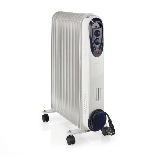 Nedis HTOI30WT11 Mobiele Olieradiator 1000 / 1500 / 2500 W 11 Vinnen Instelbare Thermostaat 3 Warmte Standen Omvalpreventie Wit - Afbeelding 5