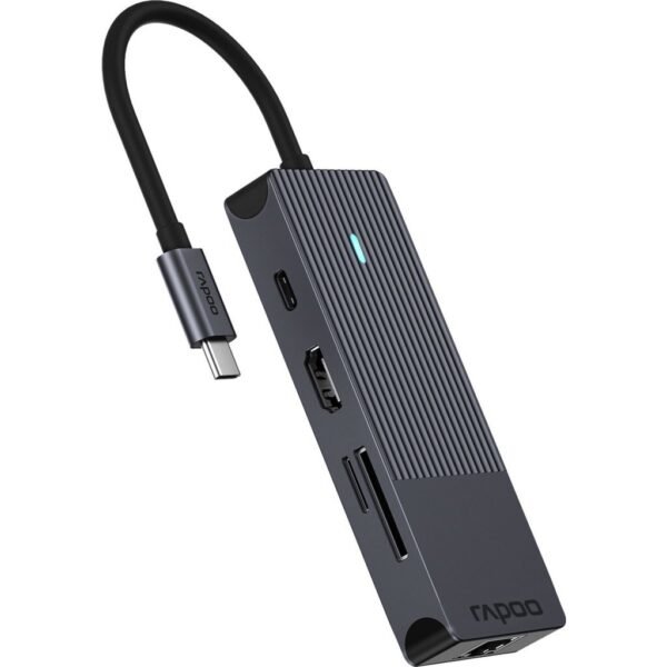 Rapoo 8in1 USB-C Multiport Adapter Zwart - Afbeelding 2