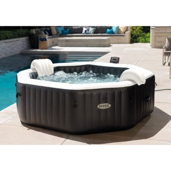 Intex 28462NL PureSpa Jet & Bubble DeLuxe Jacuzzi 6-Persoons Set met Zoutwatersysteem 218/168x71cm - Afbeelding 2