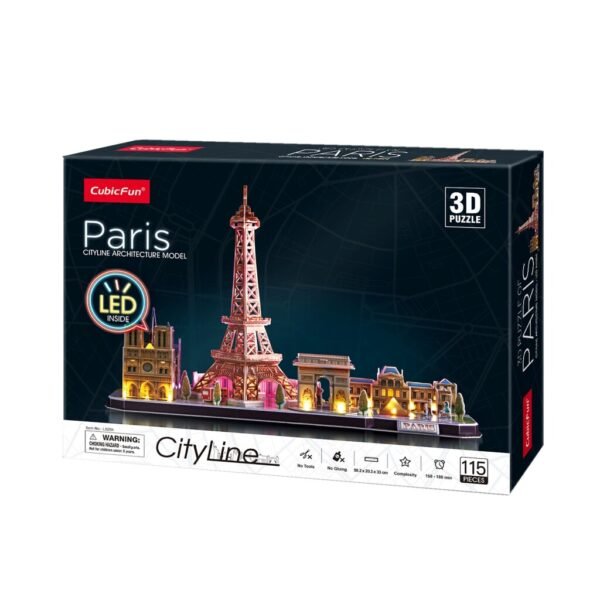 Cubic Fun 3D LED Puzzel Parijs 115 Stukjes - Afbeelding 4