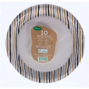 Duni Wegwerp Borden Stripes Black & Gold 22 cm 10 Stuks