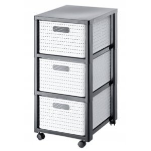 Rotho Country Design Ladekast met Wielen 3x18L Wit