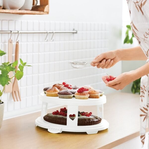 Rotho Fresh Taartdoos XL + Cupcake-Houders 35.5x34.5x26 cm Wit/Transparant - Afbeelding 2