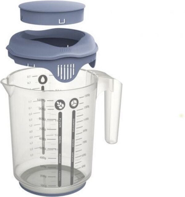 Rotho Fresh Mixbeker met Spatdeksel 1,5L Horizon Blauw - Afbeelding 2