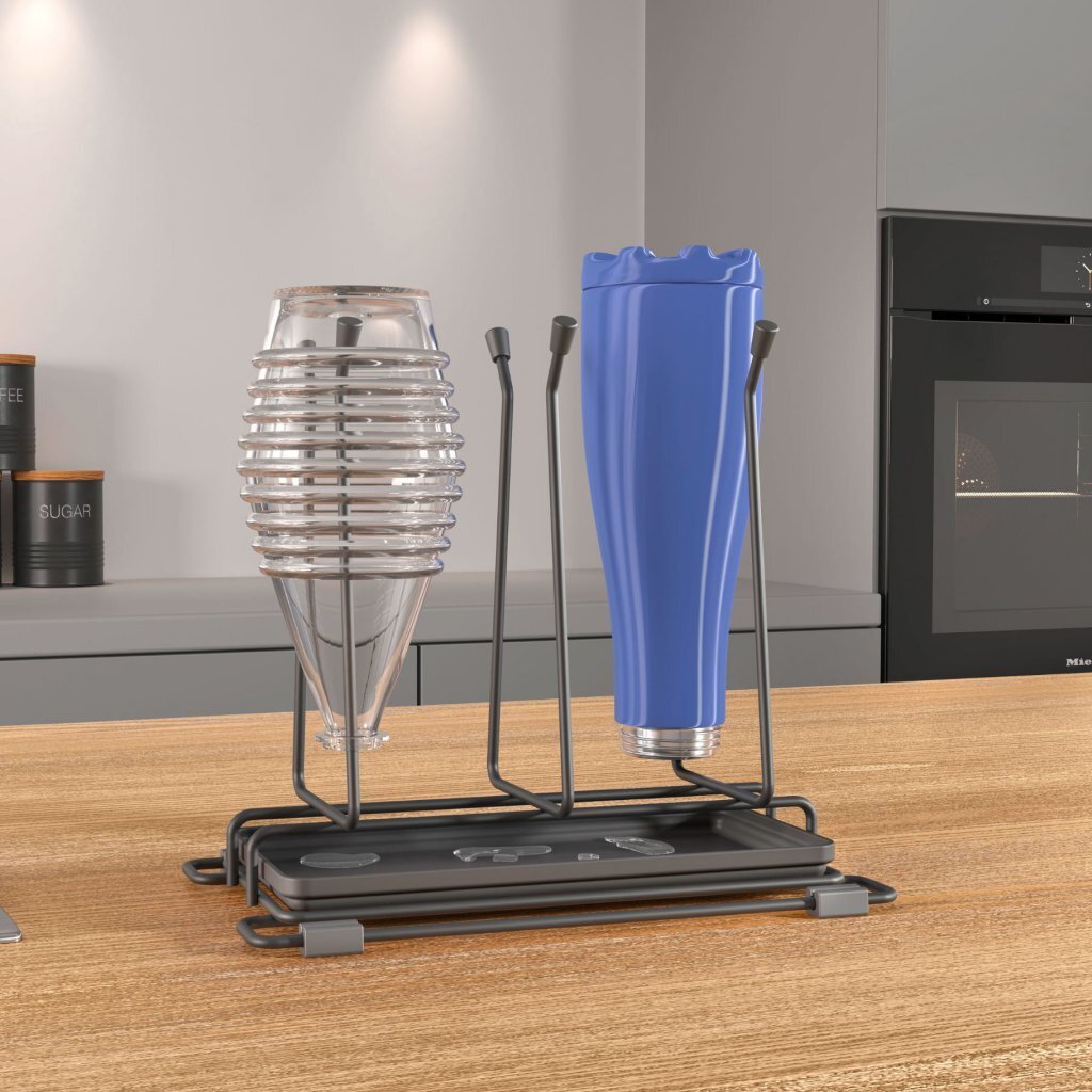 Metaltex Afdruiprek Flessen 25x14x22 cm Antraciet - Afbeelding 2