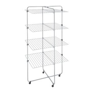 Metaltex Asymmetric Droogtoren 53 m Drooglijn 4 Etages 64x82x169 cm Zilver