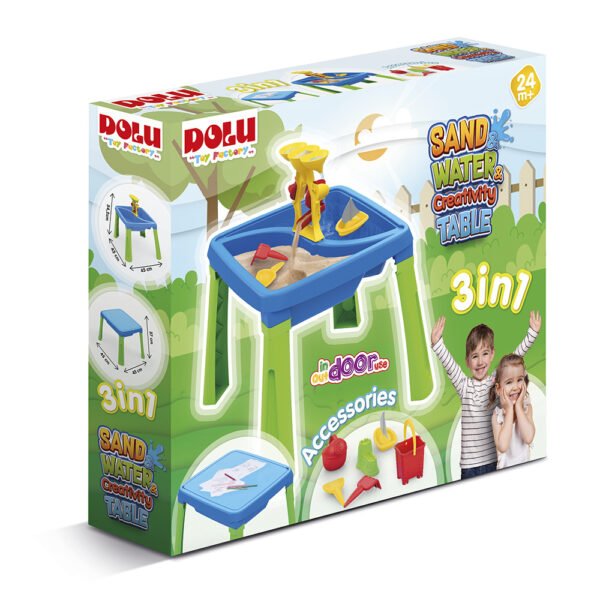 Dolu 3077 3-in-1 Zand/Watertafel met Tekentafel Blauw/Groen - Afbeelding 2