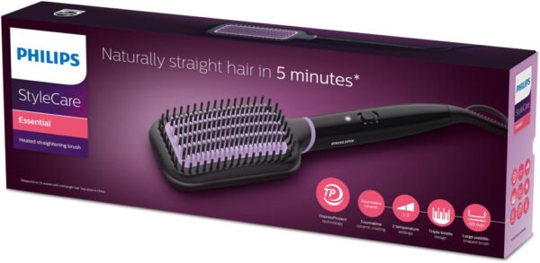 Philips BHH880/00 Verwarmde Ontkrulborstel Zwart/Paars - Afbeelding 2