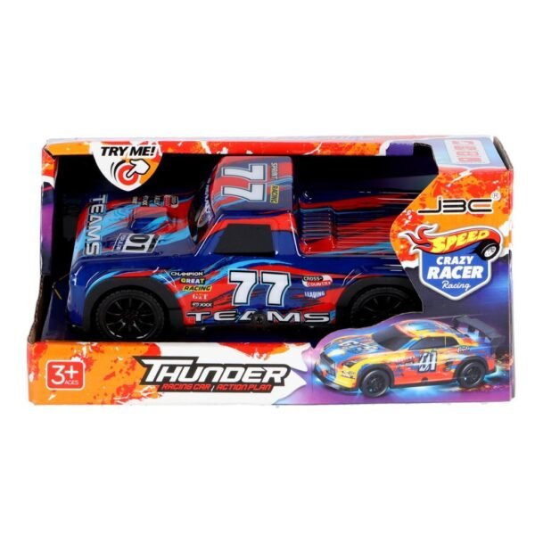 Speed Crazy Racer Thunder Raceauto 20 cm + Licht en Geluid Assorti - Afbeelding 2