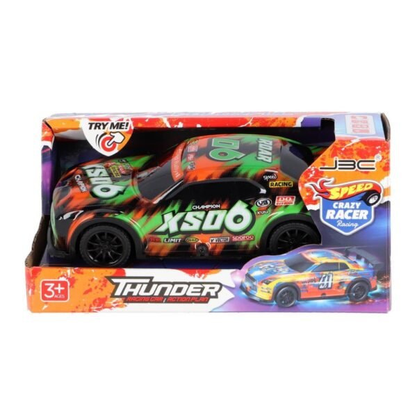 Speed Crazy Racer Thunder Raceauto 20 cm + Licht en Geluid Assorti - Afbeelding 3
