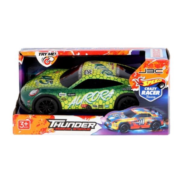 Speed Crazy Racer Thunder Raceauto 20 cm + Licht en Geluid Assorti - Afbeelding 4