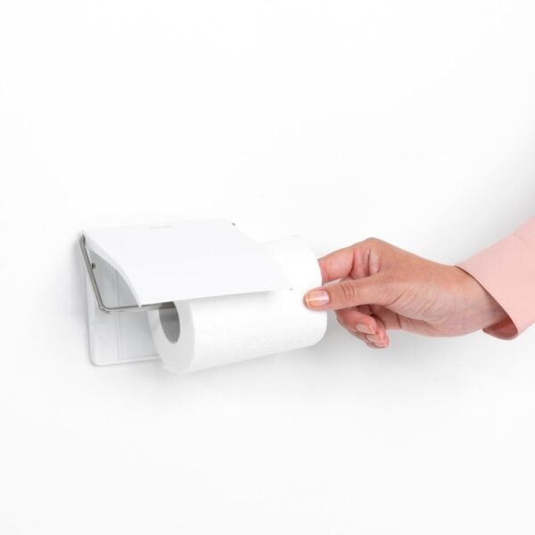 Brabantia ReNew Toiletrolhouder met Klep Wit - Afbeelding 3