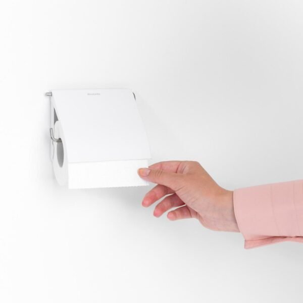 Brabantia ReNew Toiletrolhouder met Klep Wit - Afbeelding 4