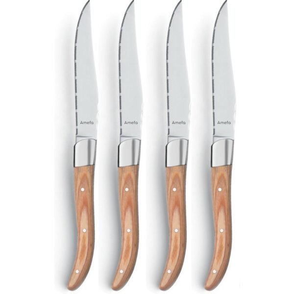 Amefa Royal Steakmessen 4 Stuks Natural Wood - Afbeelding 2
