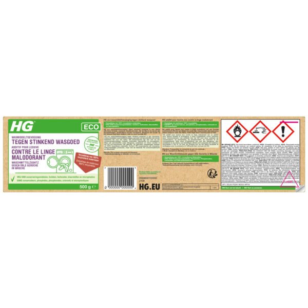 HG ECO Wasmiddeltoevoeging Tegen Stinkend Wasgoed 500 g - Afbeelding 2