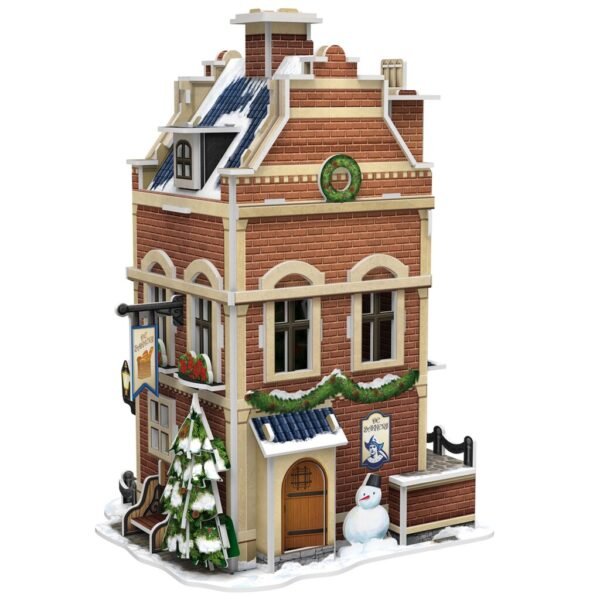 Cubic Fun 3D Puzzel Hollands Huisje Winter Bakkerij + Licht 65 Stukjes - Afbeelding 3