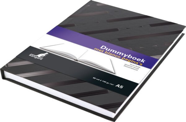 Kangaro K-5585 Dummyboek A5 Blanco Hard Cover 80 Blad 140grs Zwart Design - Afbeelding 3