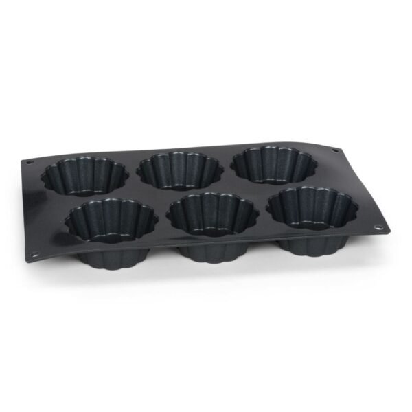 Patisse Mini Taartvorm 6 Vaks 29x17 cm Zwart/Siliconen - Afbeelding 2