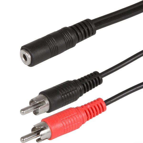 Scanpart Verloopkabel 3.5s(f)-2tulp(m) 0.2m - Afbeelding 2