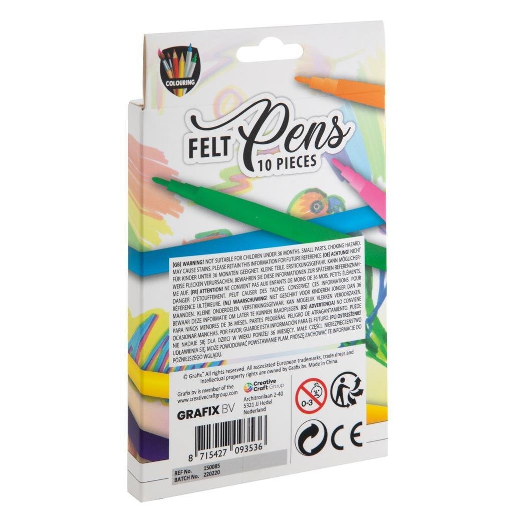 Grafix Viltstiften 10 Stuks - Afbeelding 2