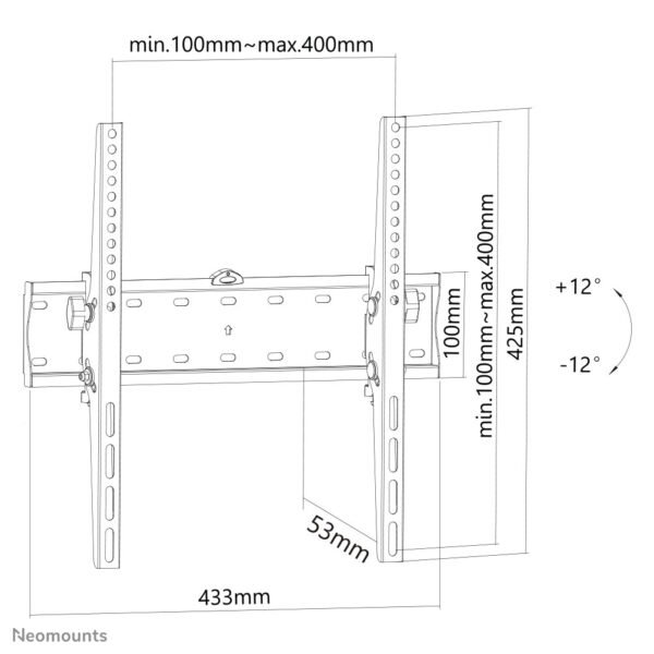 Newstar FPMA-W350BLACK Kantelbare Wandsteun voor Schermen tot 55 Inch Zwart - Afbeelding 8