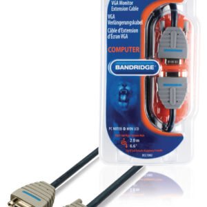Bandridge BCL1002 Vga Verlengkabel Vga Male - Vga Female 15-pins 2.00 M Blauw