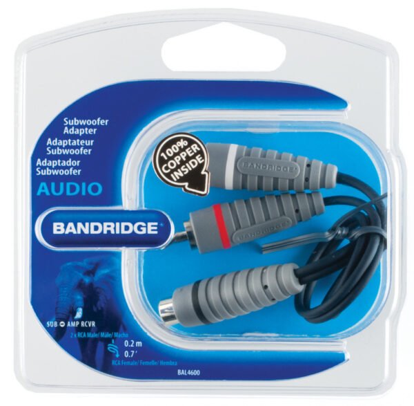 Bandridge BAL4600 Subwooferkabel 2x Rca Male - Rca Female 0.20 M Blauw - Afbeelding 5