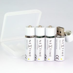 NeXtime NE-AABAT003 Oplaadbare AA USB-Batterij Blister A 4 Stuks