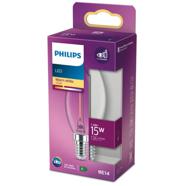 Philips Classic LED Kaarslamp 15W E14 Warm Wit - Afbeelding 2