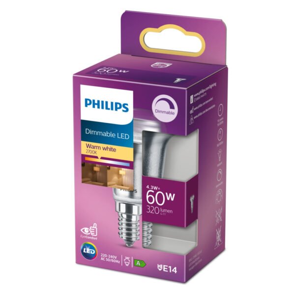Philips Dimbaar LED Reflectorlamp 60W E14 Warm Wit - Afbeelding 2
