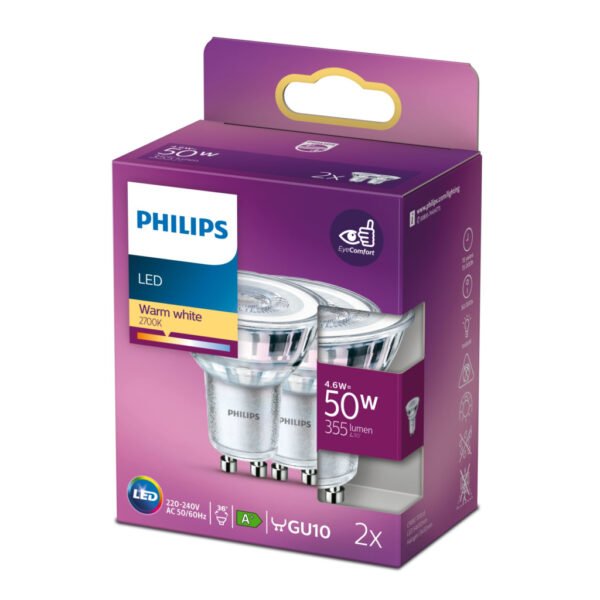 Philips LED Spot 50W GU10 Warm Wit - Afbeelding 2