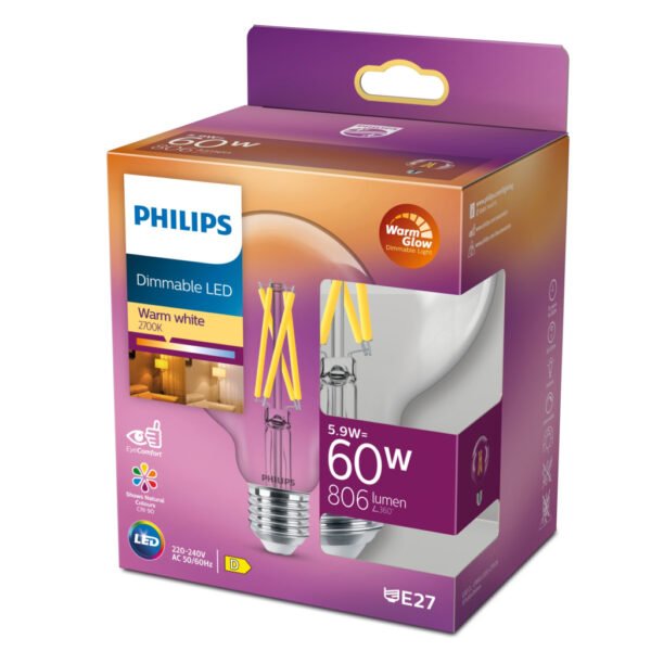 Philips Led Cl G93 Cl Wgd 60w E27 - Afbeelding 3