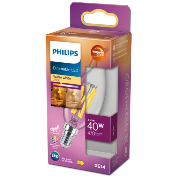 Philips Led Classic 40w Ba35 E14 Cl Wgd90 Srt4 Verlichting - Afbeelding 3