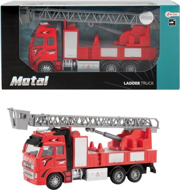 Metal Brandweerwagen 1:38 Rood 12CM - Afbeelding 6