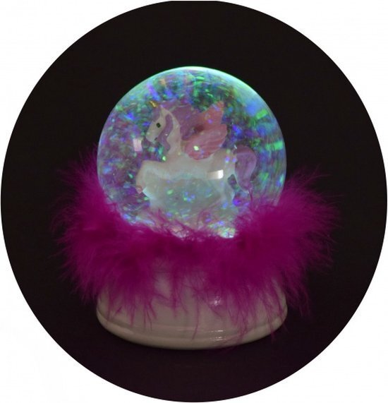 Dream Horse Sneeuwbol Eenhoorn met Licht en Veren - Afbeelding 2