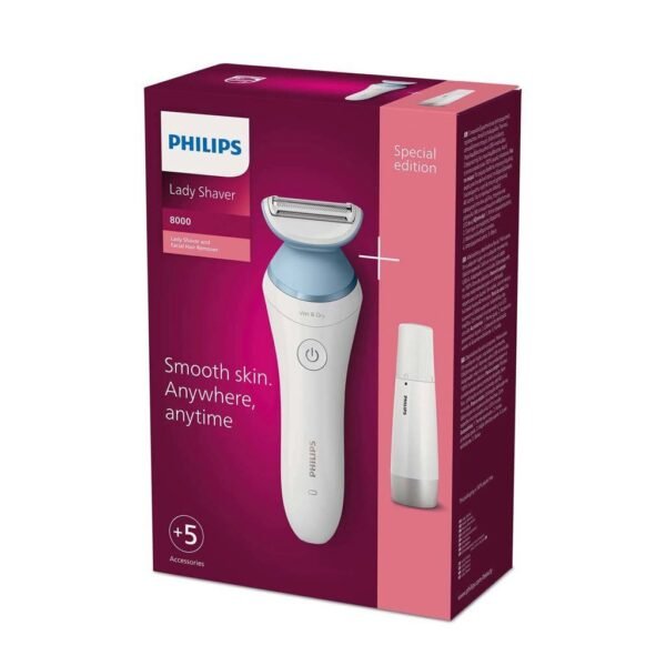 Philips BRL166/91 Snoerloze Lady Shaver Series 8000 Wit/Blauw - Afbeelding 2