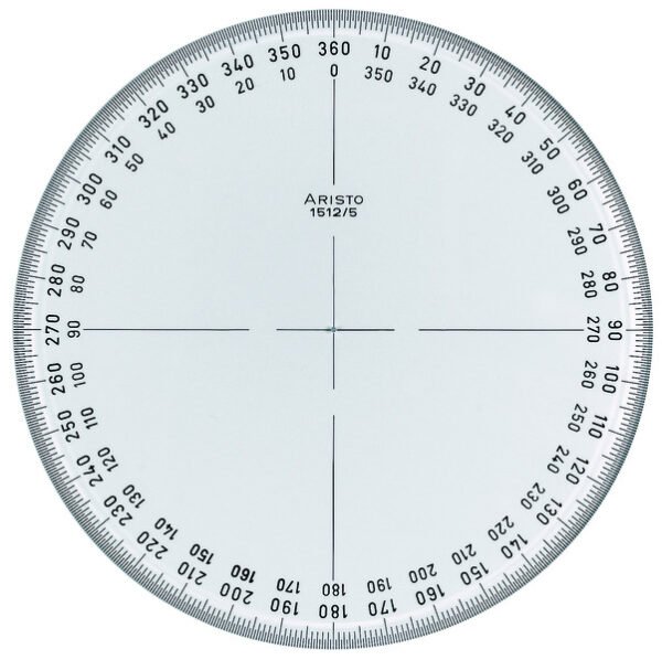 Aristo AR-1512/5 Kompasroos 360° 12 Cm Glashelder Plexiglas