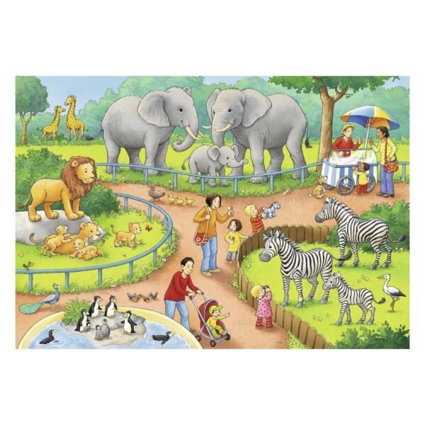 Ravensburger Puzzel Dag in de Dierentuin 2x24 Stukjes - Afbeelding 2