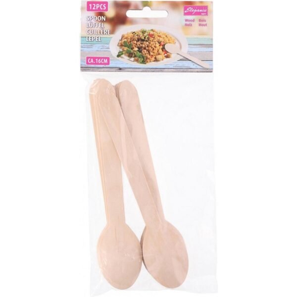 Cuisine Elegance Houten Lepels 16 cm 12 Stuks - Afbeelding 2