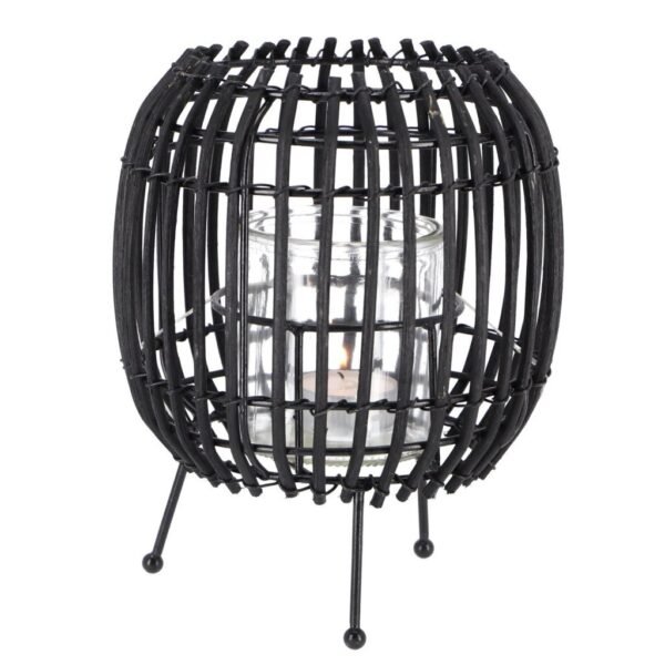 Lantaarn Rattan 20 cm Beige/Zwart Assorti - Afbeelding 2