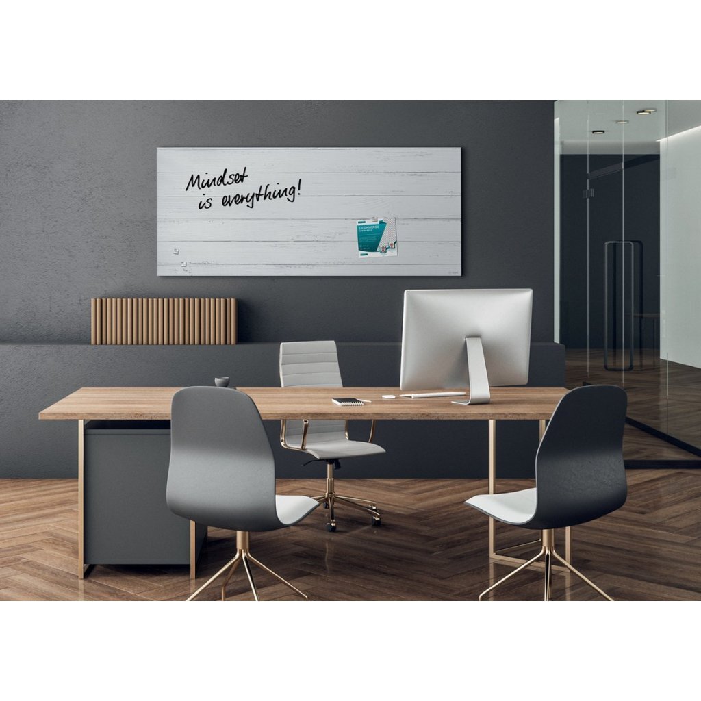 Sigel SI-GL381 Glasmagneetbord Artverum White Wood 130x55 cm Wit - Afbeelding 2
