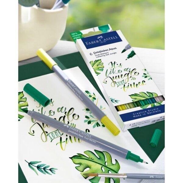 Faber Castell FC-164517 Duo Aquarelmarker Goldfaber Jungle 6 Stuks - Afbeelding 4