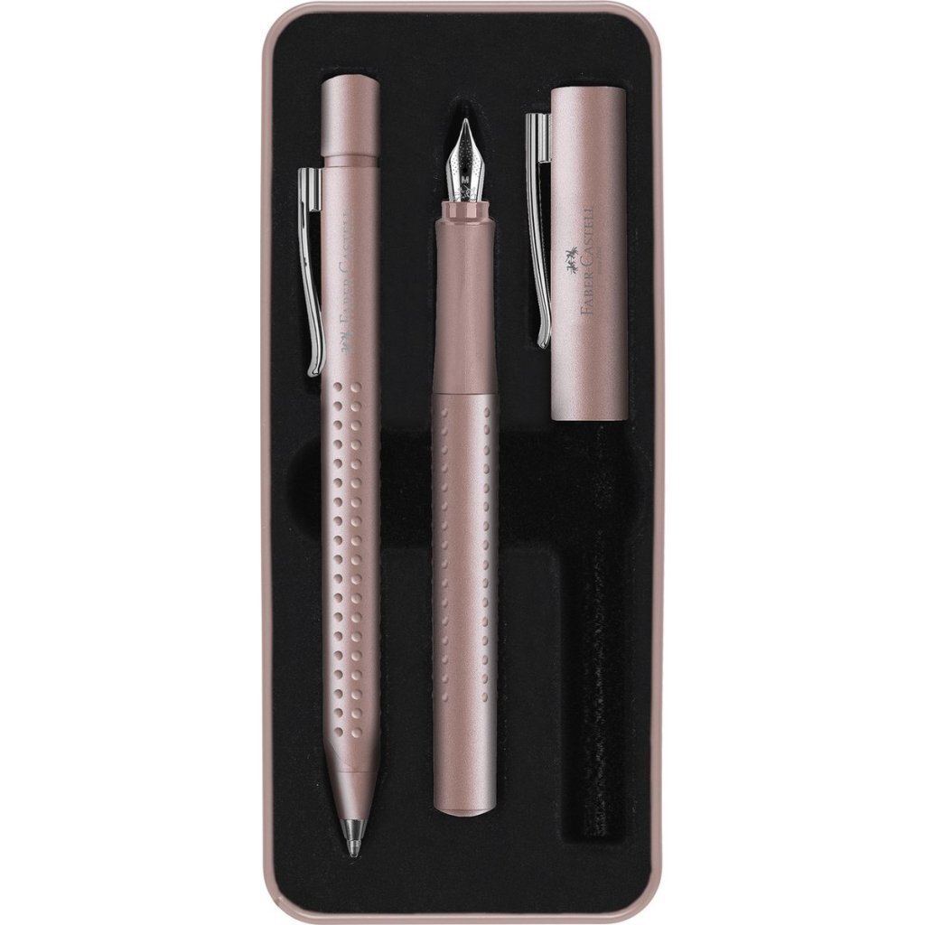 Faber Castell FC-201539 Giftbox Balpen en Vulpen Grip 2011 Pale Rose - Afbeelding 2