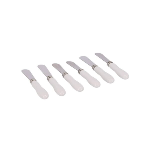 CosyandTrendy Botermesjes 13.5 cm 6 Stuks RVS/Wit - Afbeelding 3