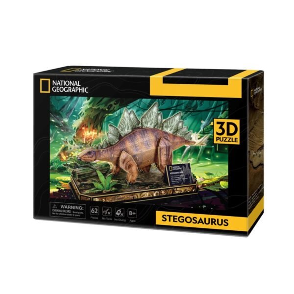 National Geographic Houten 3D Puzzel Stegosaurus 62 Stukjes - Afbeelding 3