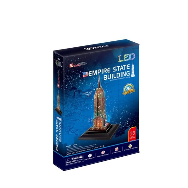 Cubic Fun 3D Puzzel Empire State Building + LED Verlichting 58 Stukjes - Afbeelding 4