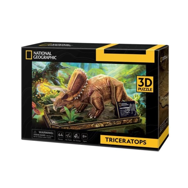 National Geographic Houten 3D Puzzel Triceratops 44 Stukjes - Afbeelding 3