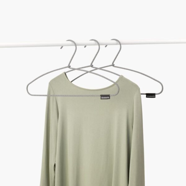 Brabantia Soft Touch Kledinghangers Gestreept 3 Stuks Zwart/Wit - Afbeelding 2